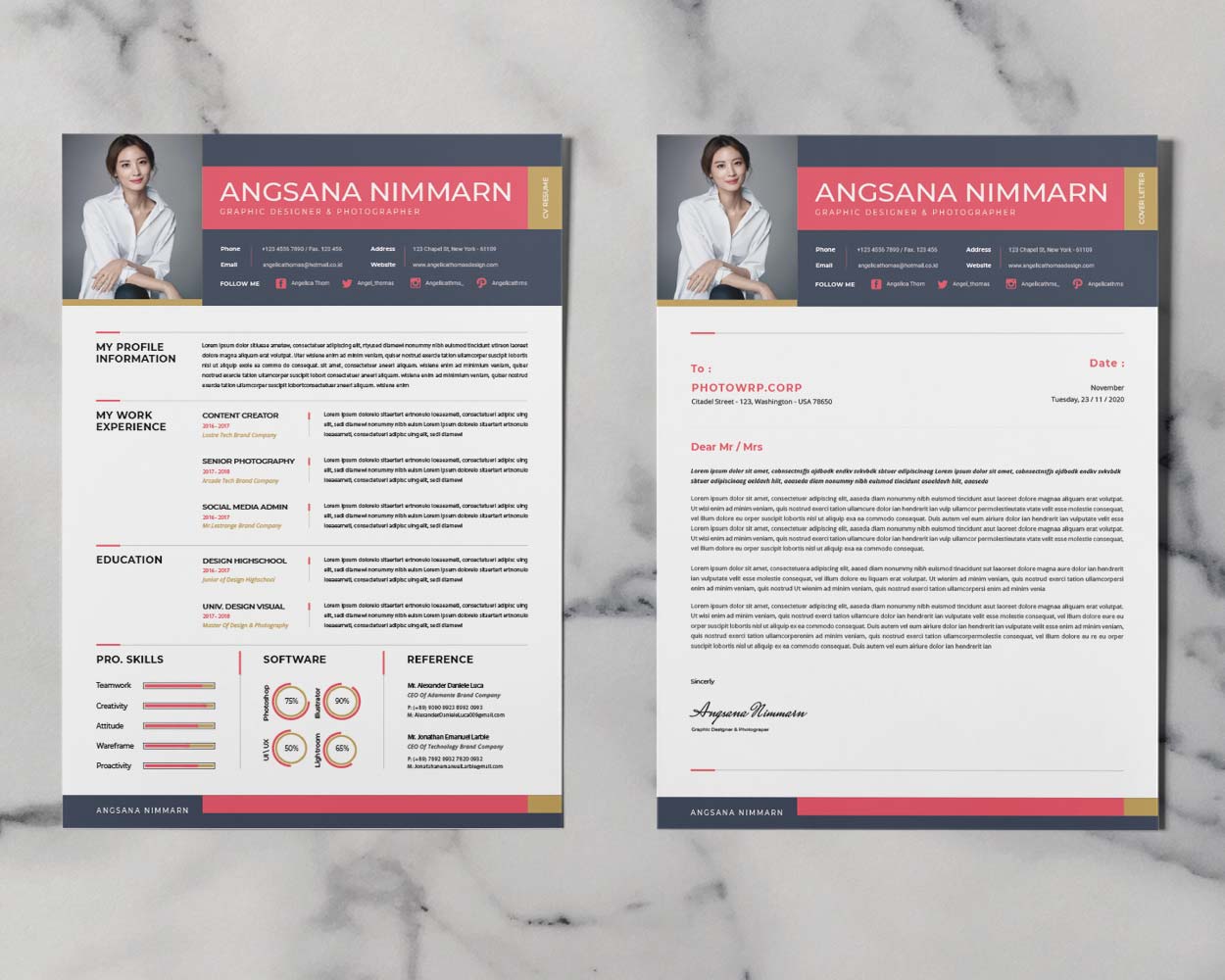 Begonia Resume Template — view 4